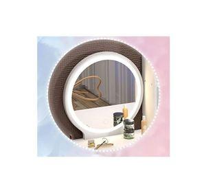 Mesa De Noche Maquillador Escritorio 2 Cajones Espejo Led y Banco