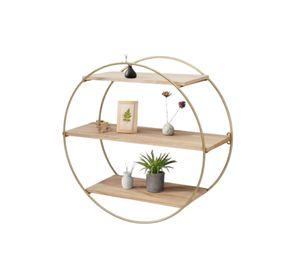 Estante Flotante De Pared Redondo Con 3 Repisas