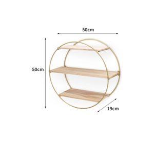 Estante Flotante De Pared Redondo Con 3 Repisas