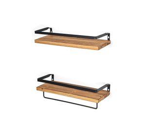 Repisas Flotantes De Madera Modernas Kit X2 Colores