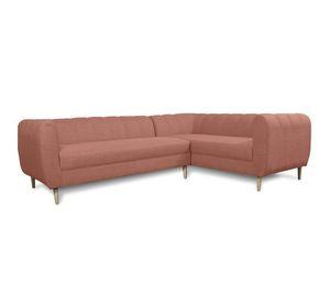 Seccional Lynette Chenille Tipo Lino Palo Rosa