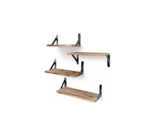 Repisas Flotantes de Madera Multipropósito Kit 4 Café