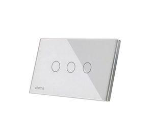 Interruptor Wifi RF Vhome Live LN Touch 3 Canales Compatible Con Google Home y Alexa