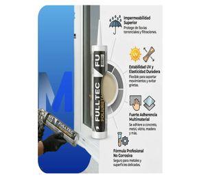Sellador Poliuretano Blanco Fulltec 600ml Pu40 Construcción