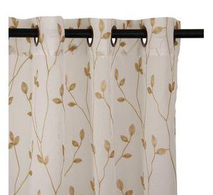 Set Cortinas ambiente Mati y velo bordado 4pzas Beige