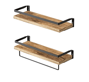 Estanteria Minimalista Moderna 2 Niveles Flotante De Madera