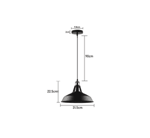 Lampara Colgante Retro Campana Aluminio Soquetee27+ampolleta