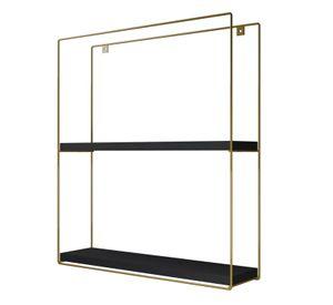 REPISA TRIANGULAR GOLDEN BLACK 37X10X40CM VEKKAHOME