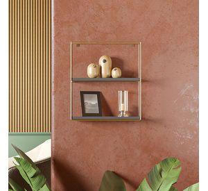 REPISA TRIANGULAR GOLDEN BLACK 37X10X40CM VEKKAHOME