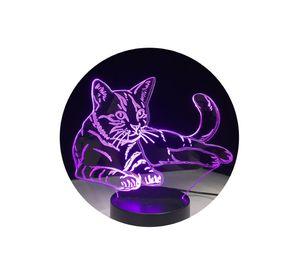 Lámpara Visual 3D Gatito Acostado