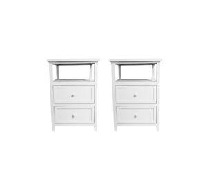 SET 2 VELADORES DORMITORIO PALLAVICINI 2 CAJONES BLANCO