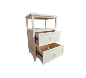 SET 2 VELADORES DORMITORIO PALLAVICINI 2 CAJONES BLANCO