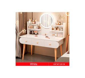 Tocador c/espejo y luz 4 cajones 100cm Chic Home