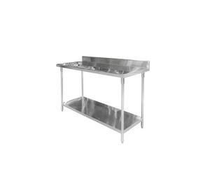 MESÓN CON RESPALDO ACERO INOX 120 X 70 X 85