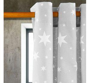 Cortina Lona Española Estrellas Gris