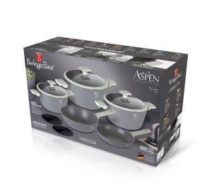 Batería de cocina 10 pzs Berlinger Haus, línea aspen collection, color gris, aluminio forjado