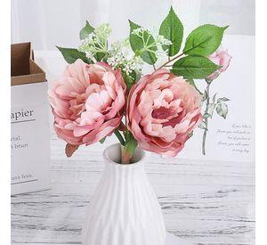 Flor Decorativa Corel Peonia Con Boton Rosa 54cm