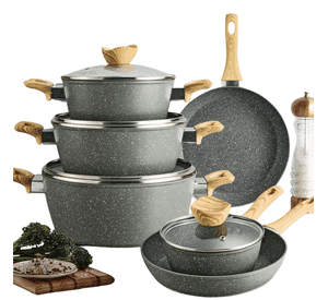 Batería De Cocina 10 Piezas Antiadherente De Piedra Médica
