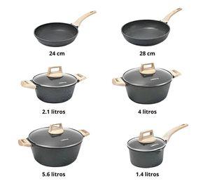 Batería De Cocina 10 Piezas Antiadherente De Piedra Médica
