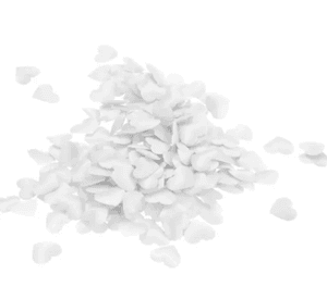 Pétalos corazón tela blanco 100 uds 3 cm