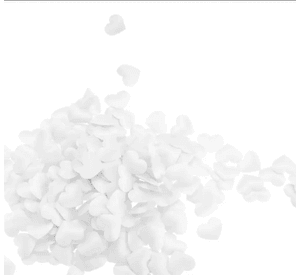 Pétalos corazón tela blanco 100 uds 3 cm
