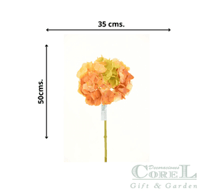 Hortensia Naranja Clara 50cm Artificial | Estilo Natural para Interiores y Vitrinas