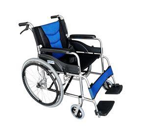 Silla De Ruedas Cromada Aluminio Plegable Doble Freno Con Cinturón