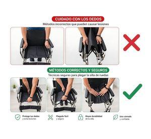 Silla De Ruedas Cromada Aluminio Plegable Doble Freno Con Cinturón