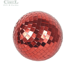 Bola De Espejo Navideña  Roja 10cm