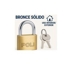 Candado Alta Seguridad Poli Bronce P/120 20mm INT/EXT