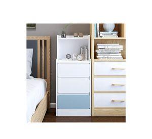 Velador Angosto Con Cajones Homer Design 30x34x87cm Blanco