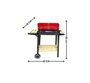 Parrilla De Asado Con Rueda Y Repisa 85x28x80cm