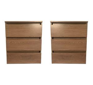 SET 2 VELADORES DORMITORIO CALVARI 3 CAJONES MADERA