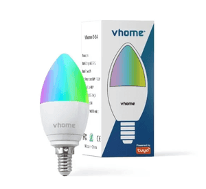Ampolleta E14 Wifi Vhome RGB Compatible Con Alexa Y Google