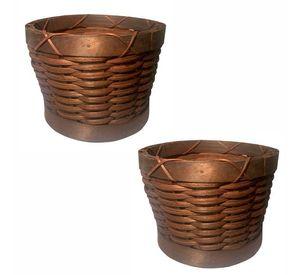 Set de 2 maceteros de mimbre