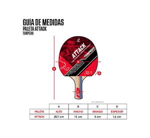 Paleta Tenis De Mesa Attack Torpedo Standard Competition