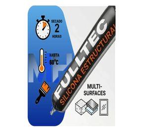 Pack 6 Sellador Poliuretano Estructural Fulltec 600ml Negro
