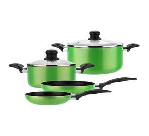 Batería Cocina Aluminio 6pzas Verde Gourmet