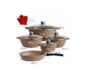 Juego de Ollas 12 Piezas Granito Royal Dessine color Beige