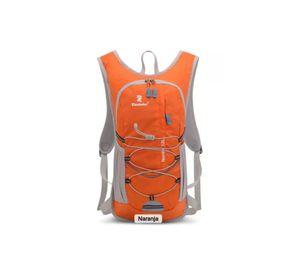 Mochila hidratación + bolsa de agua color naranja