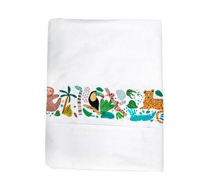 Juego de sábanas cuna 200 hilos Jungla blanco