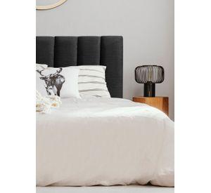 Respaldo de Cama Tubular Vertical Lino Grafito - 2 Plazas