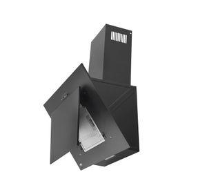 Campana decorativa mural negra 60 cm, 3 velocidades