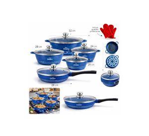 Juego de Ollas 12 Piezas Granito Royal Dessine color Azul