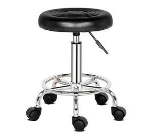 Taburete Piso Bar Ajustable Giratorio Con Ruedas