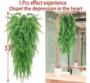 Plantas artificiales 5 uds boston fern colgantes