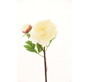 Peonía Blanca Con Botón 54cm Artificial | Estilo Natural para Interiores y Vitrinas