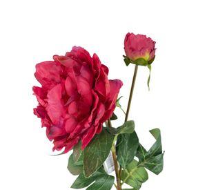 Peonia Roja Con Boton 57cm