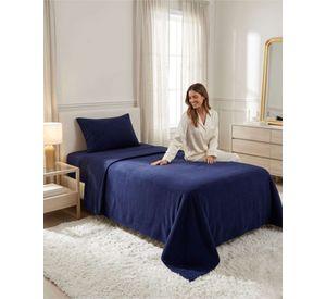 Sábanas Térmicas de polar Esponjosa 1.5 Plazas Tacto Suave azul