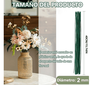 Tallos sin hojas para rosa artificial 250 pzs